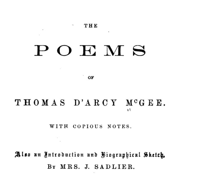 Selected Verses of Thomas D'Arcy McGee