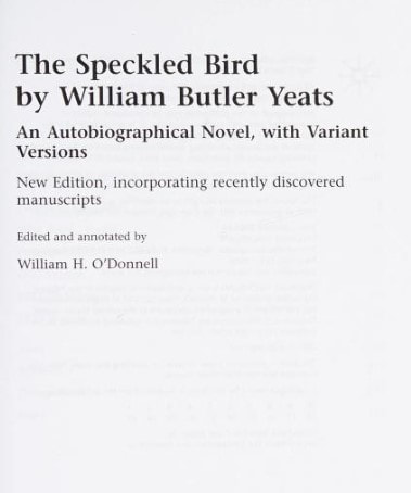 The speckled bird : an autobiographical novel